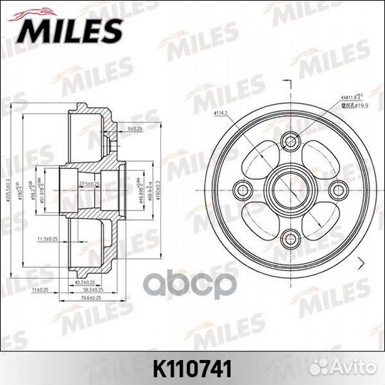Барабан тормозной matiz k110741 Miles