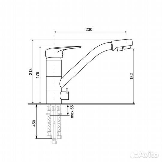 Смеситель для кухни Ulgran u-010-302 Бежевый