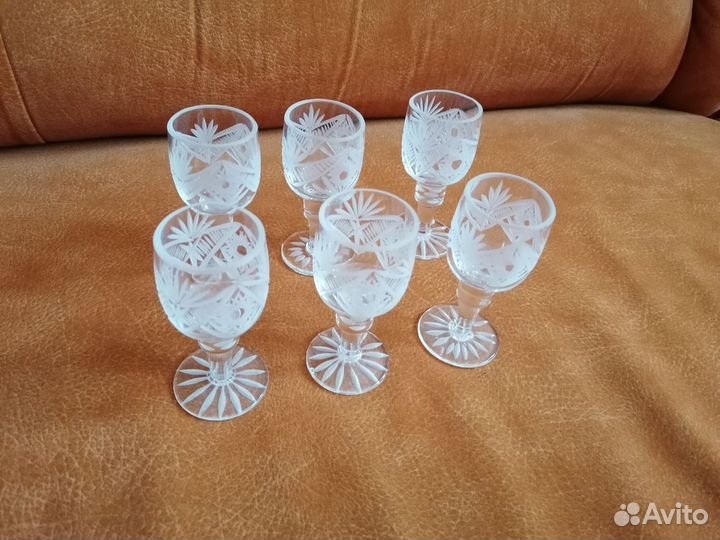 Рюмки хрустальные СССР. Комплект 6 шт