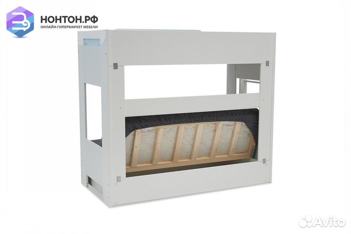 Двухъярусная кровать с диван-кроватью темно-серый