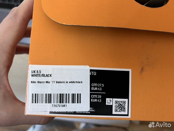 Nike blazer mid 8,5 UK (EU 43) оригинал