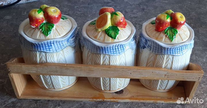 Набор керамических банок для сыпучих