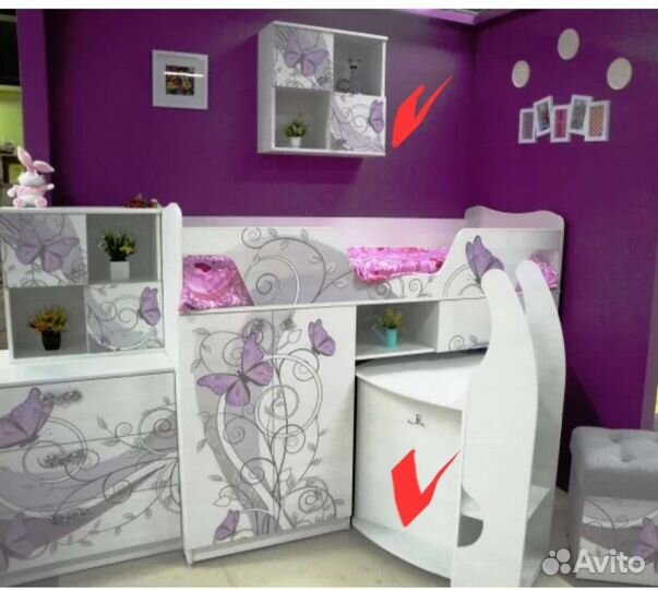 Кровать чердак со столом бу