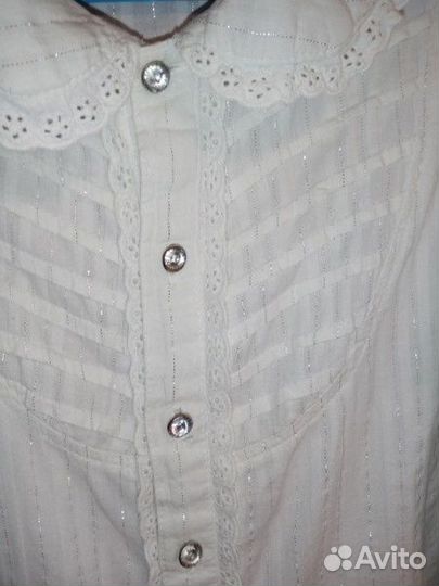 Блузка школьная хлопок, блузка для школы на 8-9лет