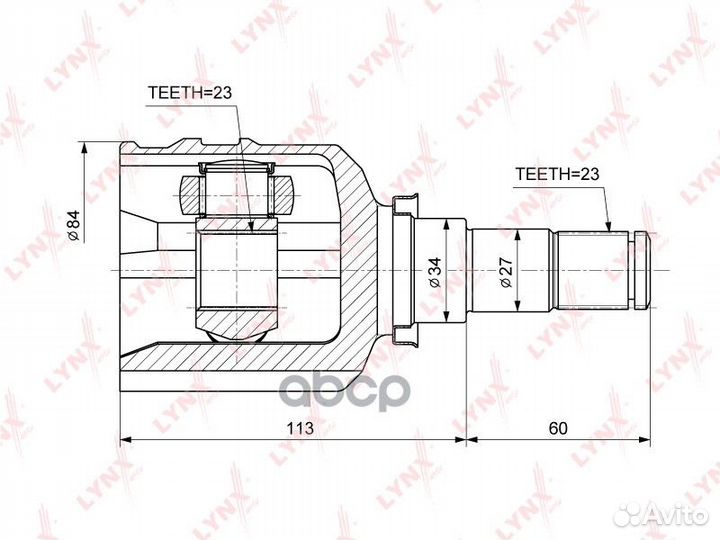 Шрус внутренний перед прав/лев CI3718 lynxauto