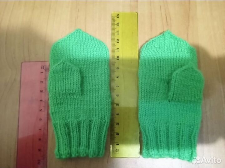 Новые вязаные Варежки детские 5 x 9 cм