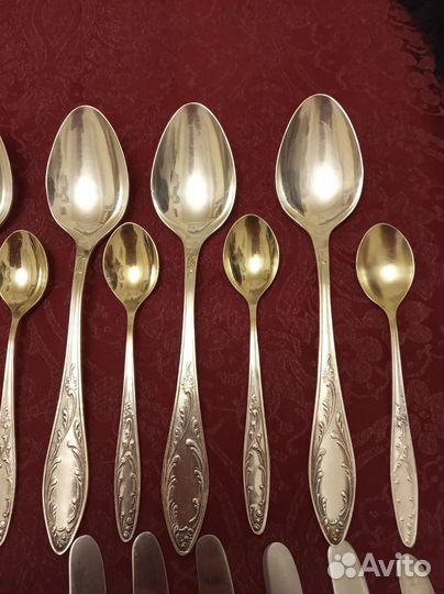 Мельхиоровые столовые приборы Пламя СССР