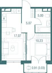 1-к. квартира, 38,3 м², 4/24 эт.