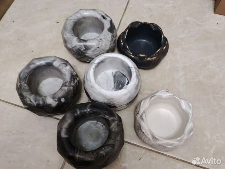 Наборы, кашпо из гипса некондиция