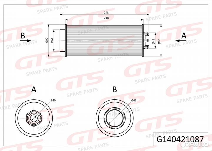 Картридж топливного фильтра renault 50 21 185 606