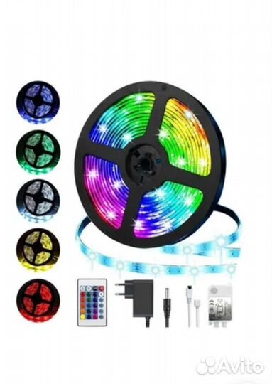 Светодиодная лента rgb 5м 2835, 5050 комплект USB