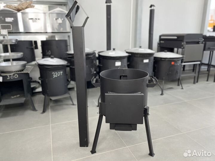 Печь 3 мм c трубой для казана 12 литров