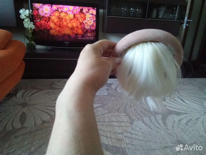 Накладная челка с ободком