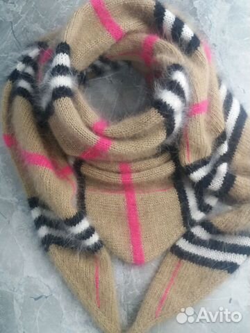 Бактус Burberry из пуха норки коричневый/бежевый