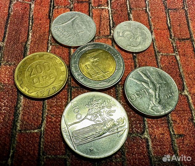 Монеты Италия (6штук)