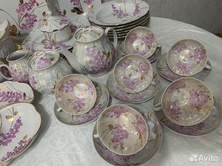 Чайный и столовый сервиз СССР Розовая ветка
