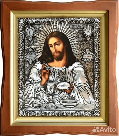 Икона Господь Вседержитель. Серебрение