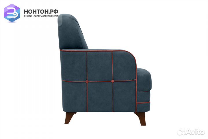 Кресло Черри синее / коралловое