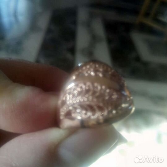 Серебряное кольцо позолоченное