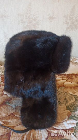 Шапка норковая ушанка мужская