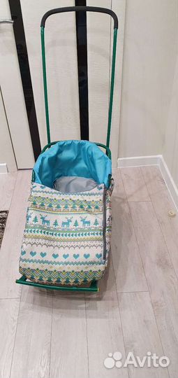 Детские санки коляска с колесами