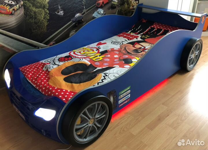 Детская кровать-машина GrS R800 night light