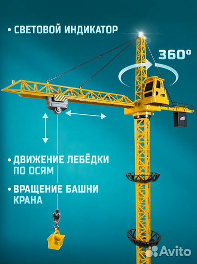Кран строительный на пульте управления