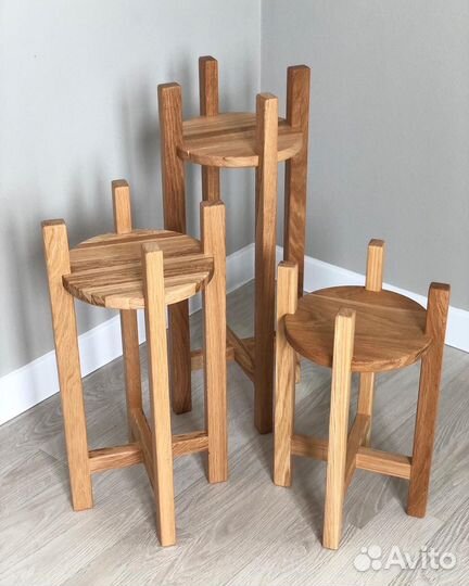 Подставка для цветов напольная деревянная