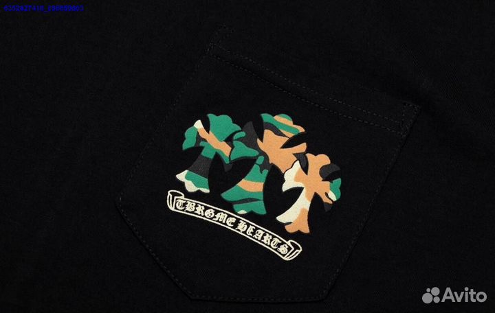 Футболка Chrome hearts чёрная с карманом