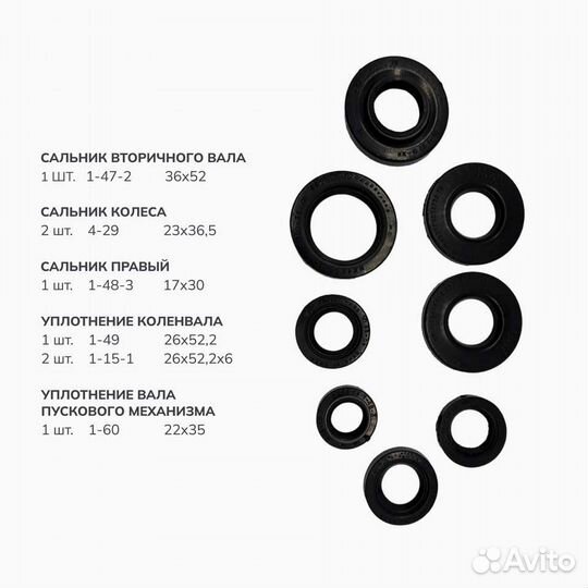 Набор сальников двигателя на мотоцикл Иж Юпитер