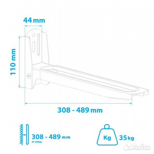 Настенный кронштейн для свч kromax micro-6w