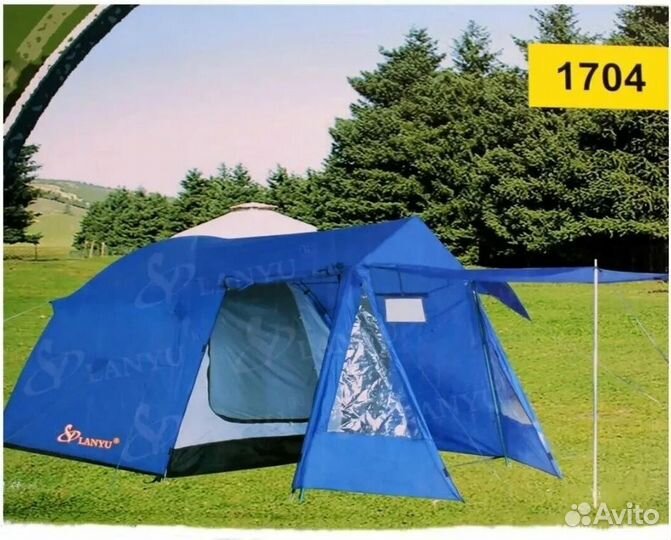 Палатка четырехместная с тамбуром 400х230х185см (1