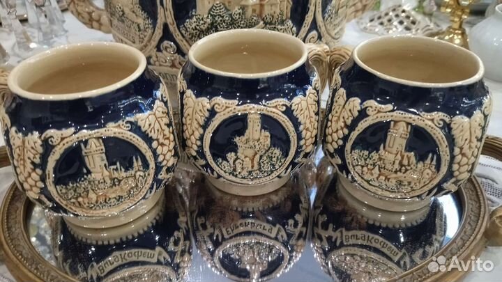 Винтаж: Крюшонница, 3 бокала Германия Marzi & Remy