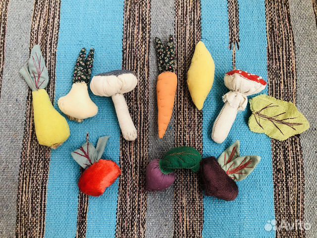Развивающие игрушки фрукты-овощи ручная работа