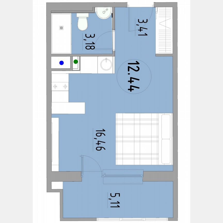 1-к. апартаменты, 28,6 м², 12/13 эт.