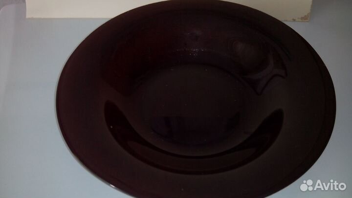 Тарелки стеклянные суповые чёрные 3 штуки из Икеа