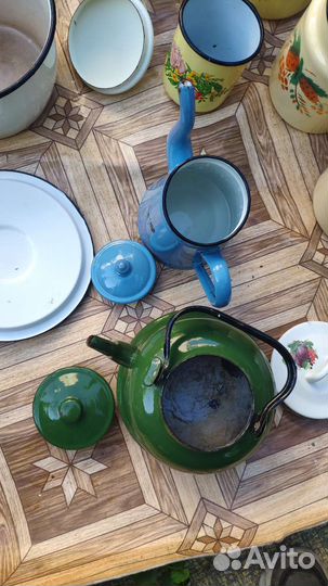 Эмалированный Чайник и Битоны, Винтаж СССР