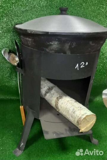Казан чугунный 12 литров с печкой