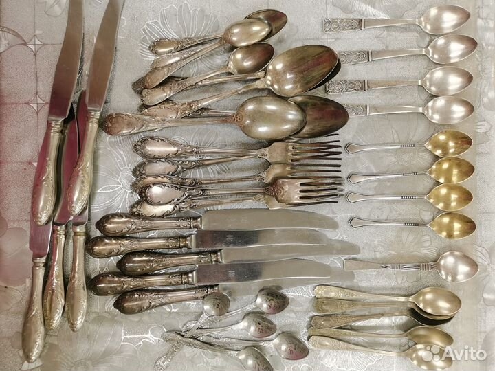 Столовые приборы мельхиор: ложки, вилки, ножи