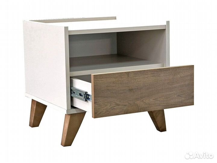 Тумба прикроватная денвер, Дуб Канзас + Капучино