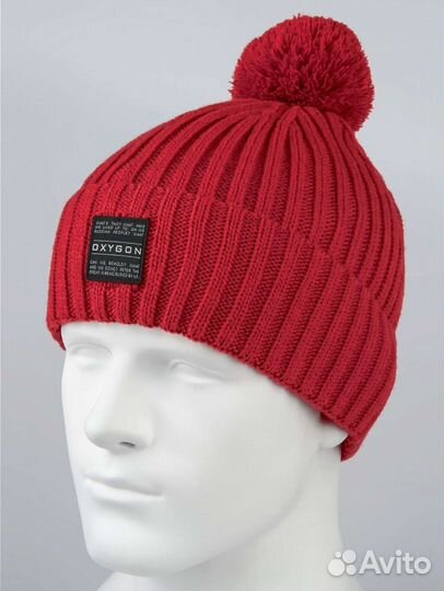 Шапка зимняя красная