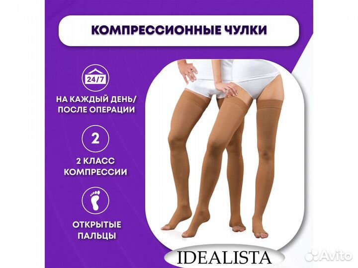 Чулки компрессионные 2 кл. ID-310 Idealista Luomma
