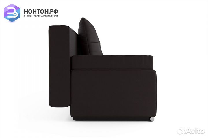 Диван еврокнижка Мадейра экокожа коричневая