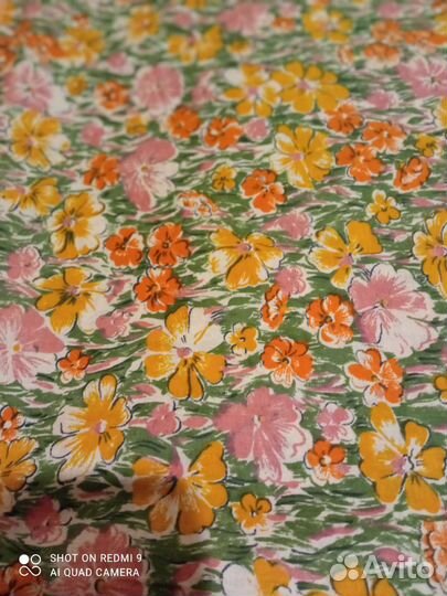 Ткань отрезы хлопок лен СССР