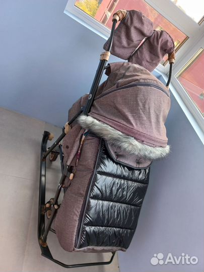 Коляска санки galaxy glory gloss