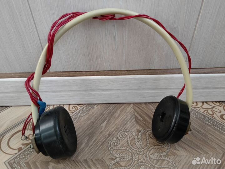 Наушники СССР для радио 2 шт и микрофон