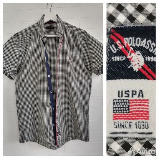 Us Polo assn, рубашка мужская 46 хлопок