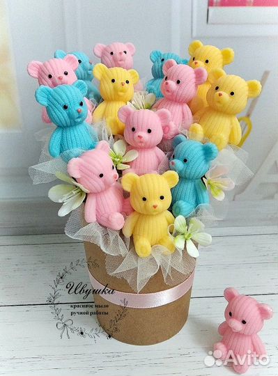 Мыло ручной работы, цветочная композиция