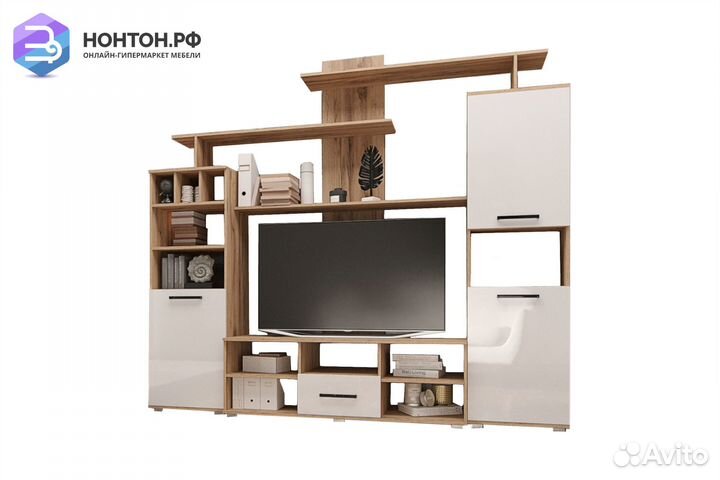 Гостиная Мини-2 белый глянец / дуб крафт