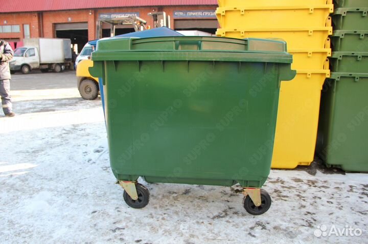 Пластиковый бак для мусора 660л Ш6727